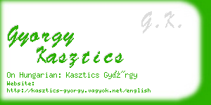 gyorgy kasztics business card